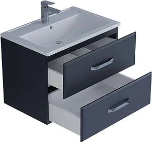 Тумба-умывальник подвесная Uperwood Foster 70 чёрный матовый 291020535, 5