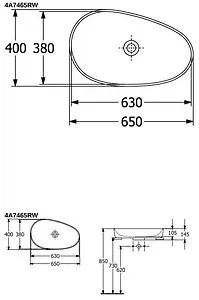 Раковина Villeroy&Boch Antao 65 миндаль 4A7465AM, 2
