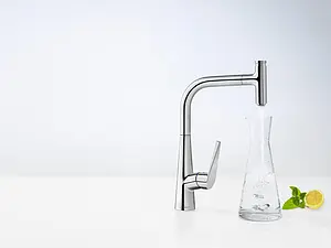 Смеситель для кухни с выдвижным изливом Hansgrohe Talis Select M51 300 1jet под сталь 72821800, 4