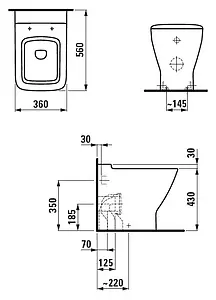 Унитаз приставной Laufen Palace белый 8.2370.1.000.000.1, 2