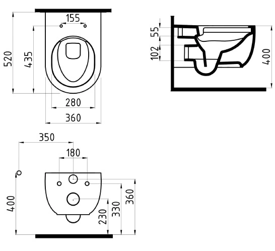 Унитаз подвесной безободковый с функцией биде Bien Vokha белый MDKA052N1VP1W5000