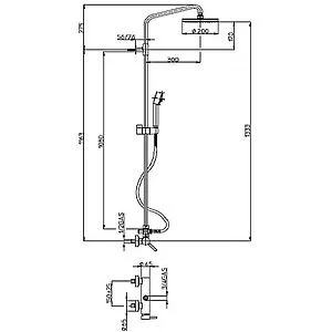 Душевая система со смесителем для душа Bossini Zoe Column хром L02108.030 Душевая система со смесителем для душа Bossini Zoe Column хром L02108.030, 2