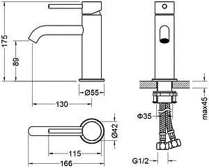 Смеситель для раковины Aquatek Европа хром AQ1310CR, 2
