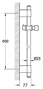 Душевая штанга Grohe Relexa 60 хром 28797001, 2