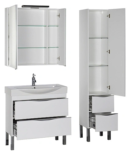 Шкаф-зеркало Aquanet Франка 85 L белый 00183045