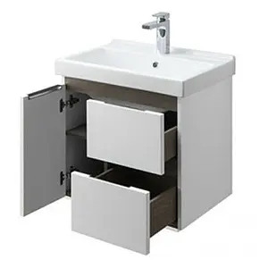 Тумба-умывальник подвесная Aquaton Рене 60 белый/грецкий орех 1A2585K0NRC80 Тумба-умывальник подвесная Aquaton Рене 60 белый/грецкий орех 1A2585K0NRC80, 3