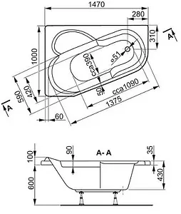 Ванна акриловая Vagnerplast Selena 147x100 L VPBA141SEL3LE-04, 2