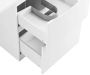 Тумба-умывальник подвесная над стиральной машиной BelBagno LAVANDERIA 58 Bianco Lucido LAVANDERIA-580/1200-2C-PIA-BL+, 3