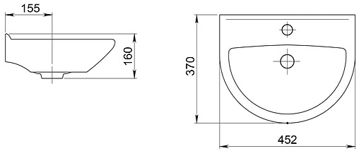 Раковина Santeri Родничок 45 белый 1.3131.0.S00.10B.0