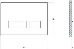 Клавиша смыва для унитаза Cersanit Movi 60184 кнопки/хром глянцевый, cтекло/черный, 2