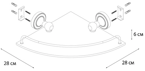 Полка Fixsen Antik бронза FX-61103A