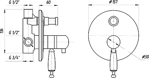 Смеситель для ванны скрытого монтажа Migliore Oxford золото ML.OXF-6378.Bi.Do Смеситель для ванны скрытого монтажа Migliore Oxford золото ML.OXF-6378.Bi.Do