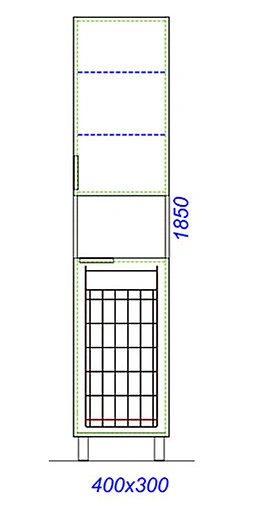 Шкаф-пенал с бельевой корзиной Aqwella Бриг 40 дуб седой Br.05.04.K/Gray