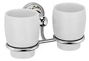 Стакан двойной Fixsen Bogema хром/белый с рисунком FX-78507 Стакан двойной Fixsen Bogema хром/белый с рисунком FX-78507, 1