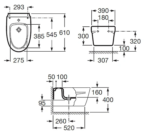 Биде подвесное Roca Khroma белый 357655000