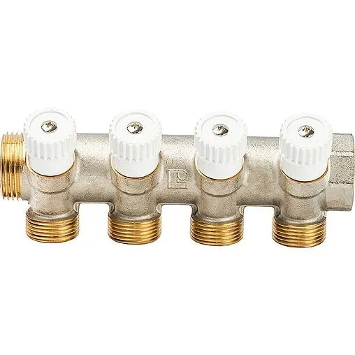 Коллектор регулирующий проходной 4 отвода 1&quot;в/н x ¾&quot;ек Luxor CP 454 68513504