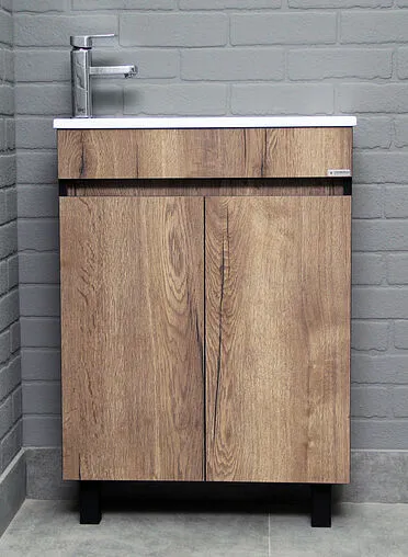 Тумба-умывальник подвесной Домино Dolche 60 дуб галифакс табак DD5403T+4627173210614