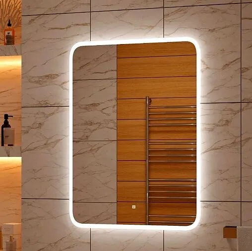 Зеркало с подсветкой Continent Glamour Led 80x120 белый ЗЛП861