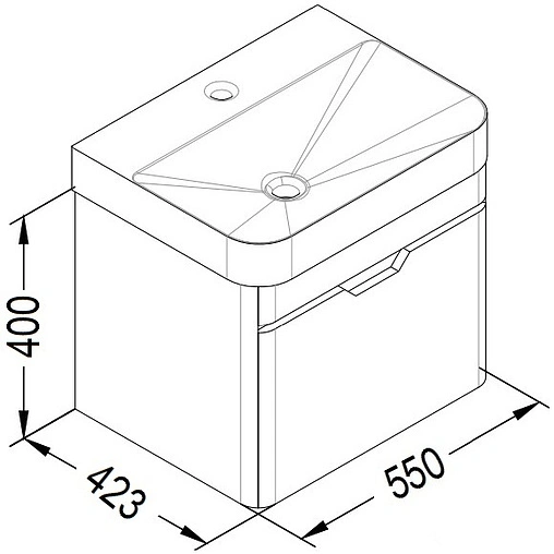 Тумба-умывальник подвесная ISVEA Fonte 57 чёрный 21USS114057I+10SQ50057SV Тумба-умывальник подвесная ISVEA Fonte 57 чёрный 21USS114057I+10SQ50057SV