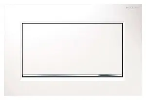 Клавиша смыва для унитаза Geberit Sigma 30 115.893.KJ.1 кнопка/белый глянцевый, полоска/хром глянцевый Клавиша смыва для унитаза Geberit Sigma 30 115.893.KJ.1 кнопка/белый глянцевый, полоска/хром глянцевый, 1