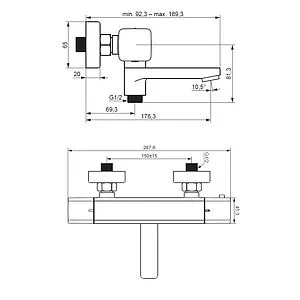 Термостат для ванны Damixa Gala чёрный матовый 533000300, 2