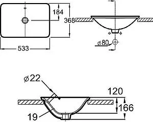 Раковина Jacob Delafon Carillon 55 белый E96117-0, 2