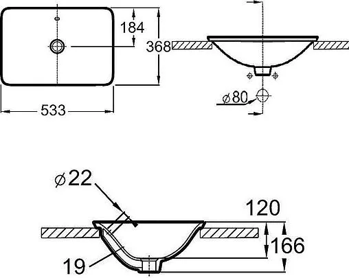 Раковина Jacob Delafon Carillon 55 белый E96117-0