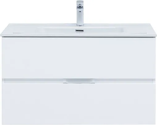 Тумба-умывальник подвесная Aquanet Алвита New 90 белый матовый 00303920+00284029