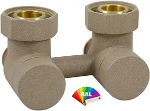 Узел нижнего подключения радиатора угловой М22x1.5 x ¾"ек Schlosser Exclusive инд.заказ по RAL 601000017.Ral Узел нижнего подключения радиатора угловой М22x1.5 x ¾"ек Schlosser Exclusive инд.заказ по RAL 601000017.Ral, 1