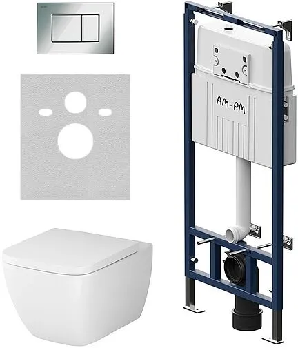 Комплект 6 в 1 Am.Pm Gem FlashClean IS100251.901701 с кнопкой хром глянцевый