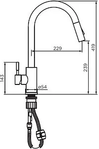Смеситель для кухни с выдвижным изливом Dorff Logic белый D3007533, 2