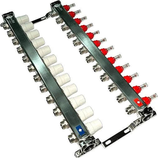 Группа коллекторная с расходомерами 12 отводов 1&quot;в/в x ¾&quot;ек Uni-fitt OPTIMAL 450B4312.RU