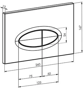 Клавиша смыва для унитаза Toni Arti Freto TA-0054 черный глянцевый Клавиша смыва для унитаза Toni Arti Freto TA-0054 черный глянцевый, 2