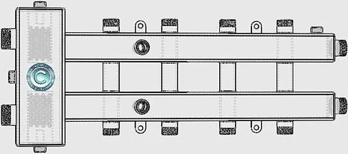 Распределительный коллектор 5 контуров с гидрострелкой 1¼&quot;н x 1&quot;н Север-М5 1925011