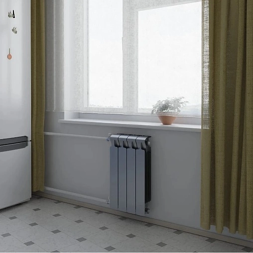 Радиатор биметаллический 4 секции Rifar Monolit 500 серый RM50004 tit