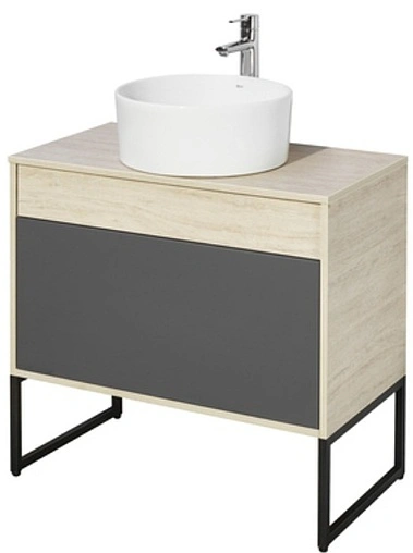 Тумба-умывальник подвесная Aquaton Лофт Урбан 80 графит/орегон 1A2476K3LQX60