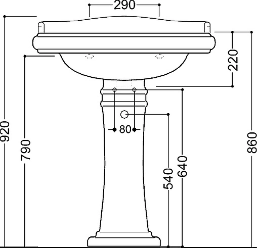 Раковина Kerasan Retro 73 белый 104701*1