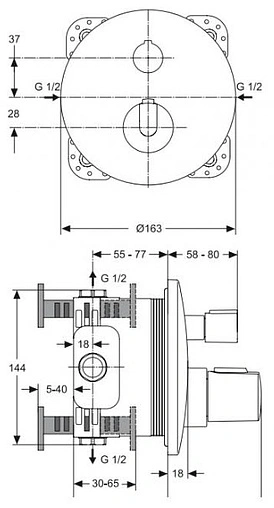 Термостат для 1 потребителя Ideal Standard Ceratherm 100 new хром A4659AA