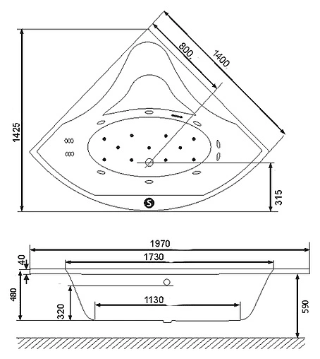 Ванна акриловая Excellent Glamour 140x140 WAEX.GLA14WH
