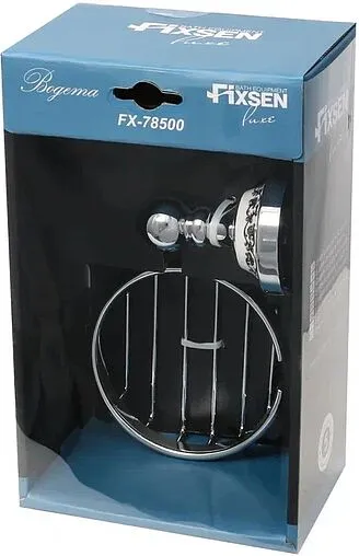 Мыльница Fixsen Bogema хром/белый с рисунком FX-78509