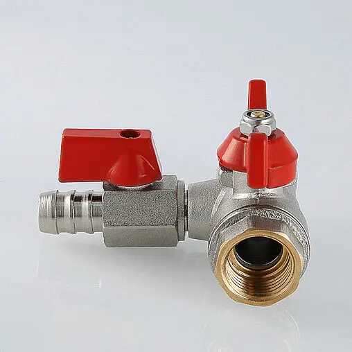 Кран шаровый с дренажем и обратным клапаном ½"в x ½"в x ¼"в x 14ш Valtec VT.248.N.04