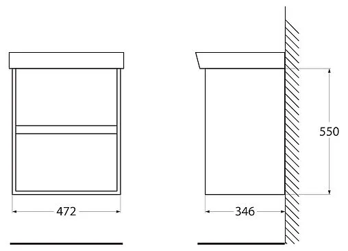 Тумба под умывальник подвесная BelBagno NEON 50 Rovere Scuro NEON-500-2C-SO-RS