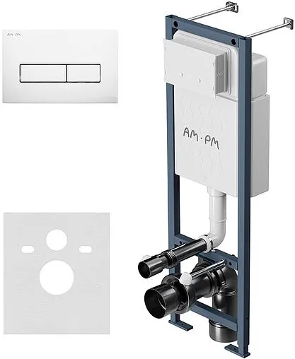 Инсталляция для подвесного унитаза Set 4 в 1 Am.Pm ErgoFit I012711.0301 с кнопкой белый глянцевый Инсталляция для подвесного унитаза Set 4 в 1 Am.Pm ErgoFit I012711.0301 с кнопкой белый глянцевый