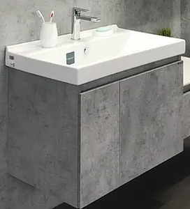 Тумба-умывальник подвесная Comforty Осло 80 бетон светлый 00-00000836CF, 1