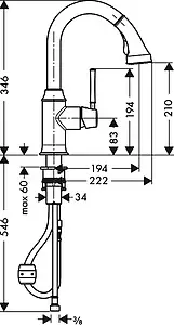 Смеситель для кухни с выдвижным изливом Hansgrohe Talis Classic 210 2jet хром 14864000 Смеситель для кухни с выдвижным изливом Hansgrohe Talis Classic 210 2jet хром 14864000, 2