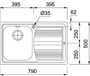 Мойка кухонная Franke Logica Line LLL 611 L декор нержавеющая сталь 101.0086.232, 2