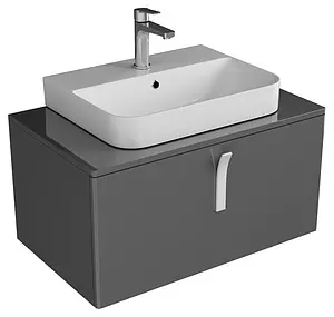 Тумба-умывальник подвесная ISVEA Supra 80 тёмно-серый 27SPS084080I+10SQ50057SV Тумба-умывальник подвесная ISVEA Supra 80 тёмно-серый 27SPS084080I+10SQ50057SV, 1