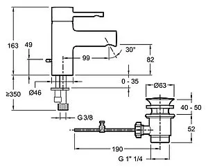 Смеситель для раковины Jacob Delafon Cuff хром E37041-CP Смеситель для раковины Jacob Delafon Cuff хром E37041-CP, 2