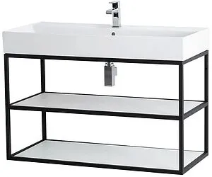 Консоль двухъярусная с умывальником подвесная Cezares Cadro 100 чёрный/белый CADRO-100/46/58-2C-SO-MET-ST+CADRO-100-MENS-BIANCO+CADRO-100-MENS-BIANCO+CADRO-100-MENS-BIANCO Консоль двухъярусная с умывальником подвесная Cezares Cadro 100 чёрный/белый CADRO-100/46/58-2C-SO-MET-ST+CADRO-100-MENS-BIANCO+CADRO-100-MENS-BIANCO+CADRO-100-MENS-BIANCO, 5