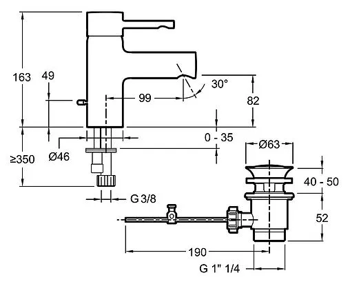 Смеситель для раковины Jacob Delafon Cuff хром E37041-CP Смеситель для раковины Jacob Delafon Cuff хром E37041-CP